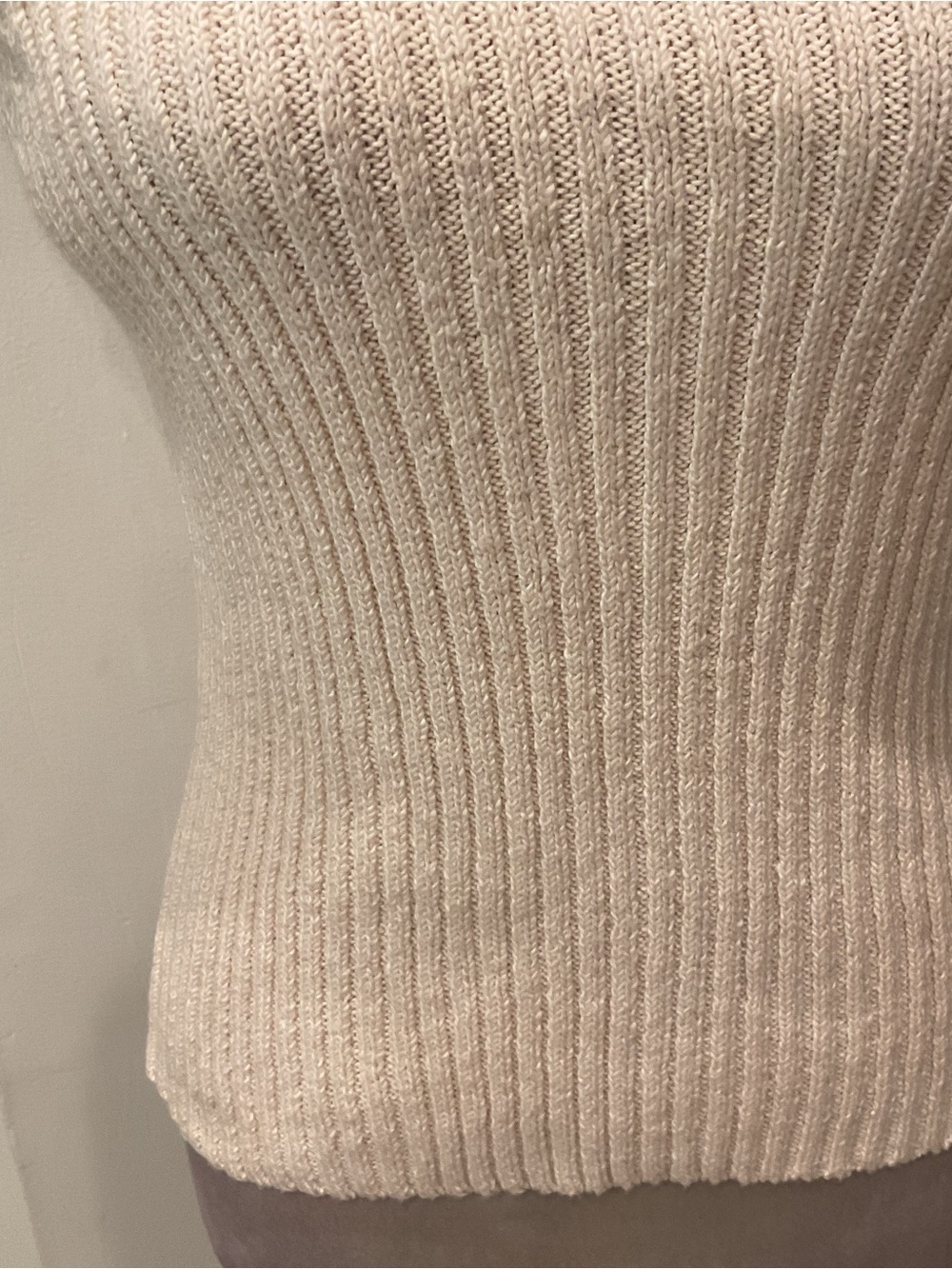 One Grey Day (Revolve) One-Shoulder Ribbed Knit Top - Cream - Picture 3 of 10